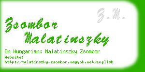 zsombor malatinszky business card